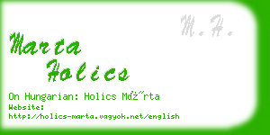 marta holics business card